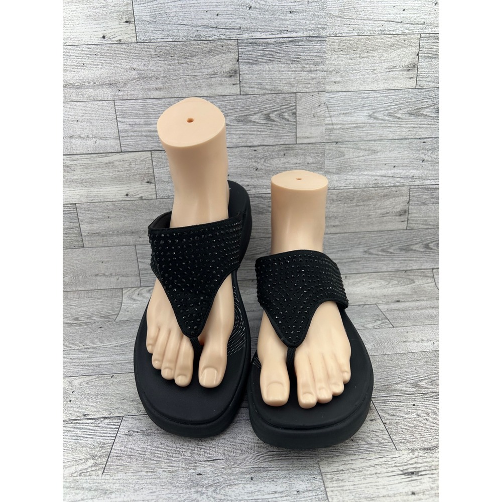 Clarks Black Embellished Thong Sandals - Picture 10 of 14
